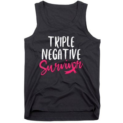 Triple Negative Survivor Pink Ribbon Breast Cancer Awareness Tank Top