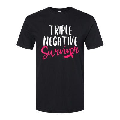 Triple Negative Survivor Pink Ribbon Breast Cancer Awareness Softstyle® CVC T-Shirt