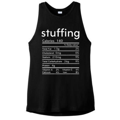 thanksgiving nutrition stuffing facts matching family Ladies PosiCharge Tri-Blend Wicking Tank