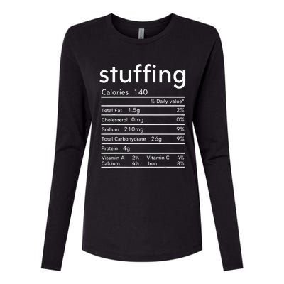 thanksgiving nutrition stuffing facts matching family Womens Cotton Relaxed Long Sleeve T-Shirt