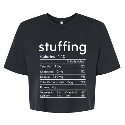 thanksgiving nutrition stuffing facts matching family Bella+Canvas Jersey Crop Tee