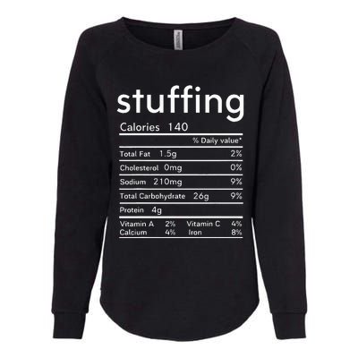 thanksgiving nutrition stuffing facts matching family Womens California Wash Sweatshirt