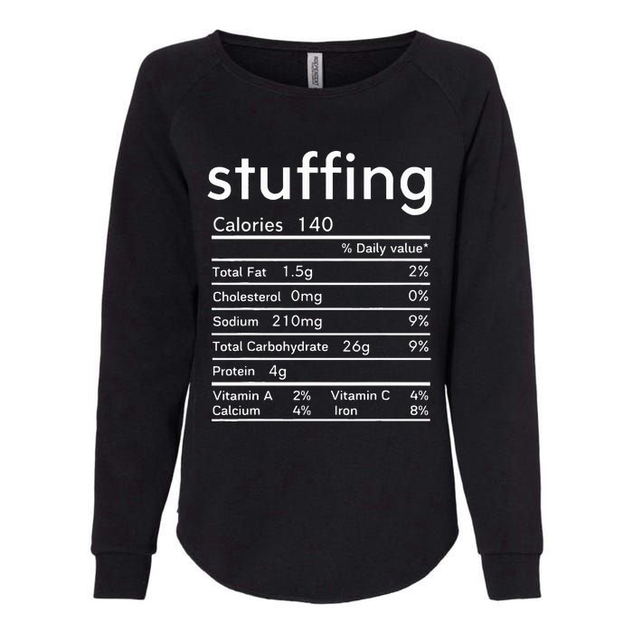 thanksgiving nutrition stuffing facts matching family Womens California Wash Sweatshirt