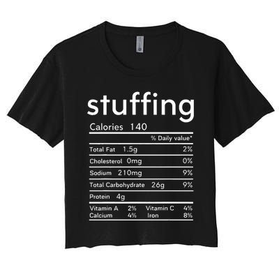 thanksgiving nutrition stuffing facts matching family Women's Crop Top Tee