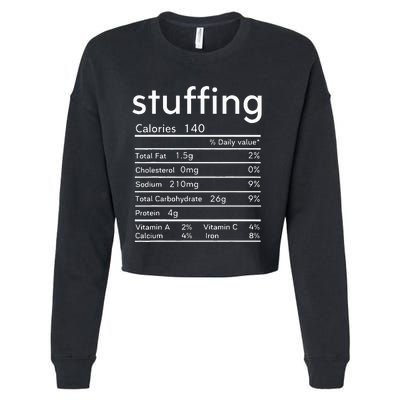 thanksgiving nutrition stuffing facts matching family Cropped Pullover Crew