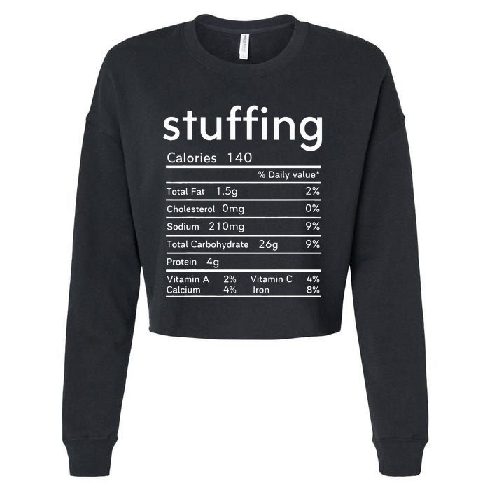 thanksgiving nutrition stuffing facts matching family Cropped Pullover Crew