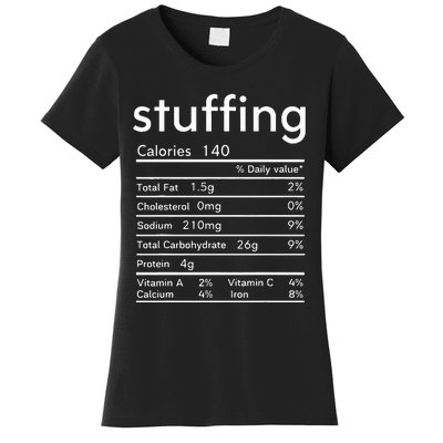 thanksgiving nutrition stuffing facts matching family Women's T-Shirt