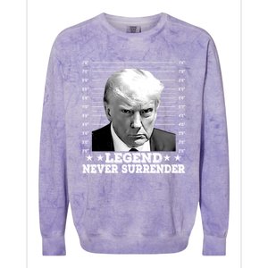 Trump Never Surrender Donald Trump Mugshot Trump 2024 Colorblast Crewneck Sweatshirt