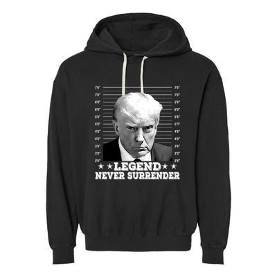 Trump Never Surrender Donald Trump Mugshot Trump 2024 Garment-Dyed Fleece Hoodie