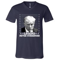 Trump Never Surrender Donald Trump Mugshot Trump 2024 V-Neck T-Shirt