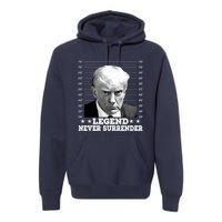 Trump Never Surrender Donald Trump Mugshot Trump 2024 Premium Hoodie