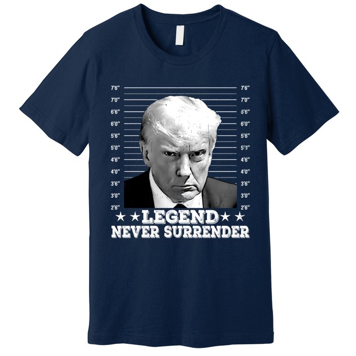 Trump Never Surrender Donald Trump Mugshot Trump 2024 Premium T-Shirt