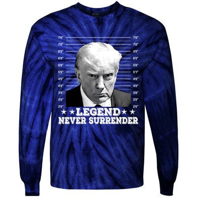 Trump Never Surrender Donald Trump Mugshot Trump 2024 Tie-Dye Long Sleeve Shirt