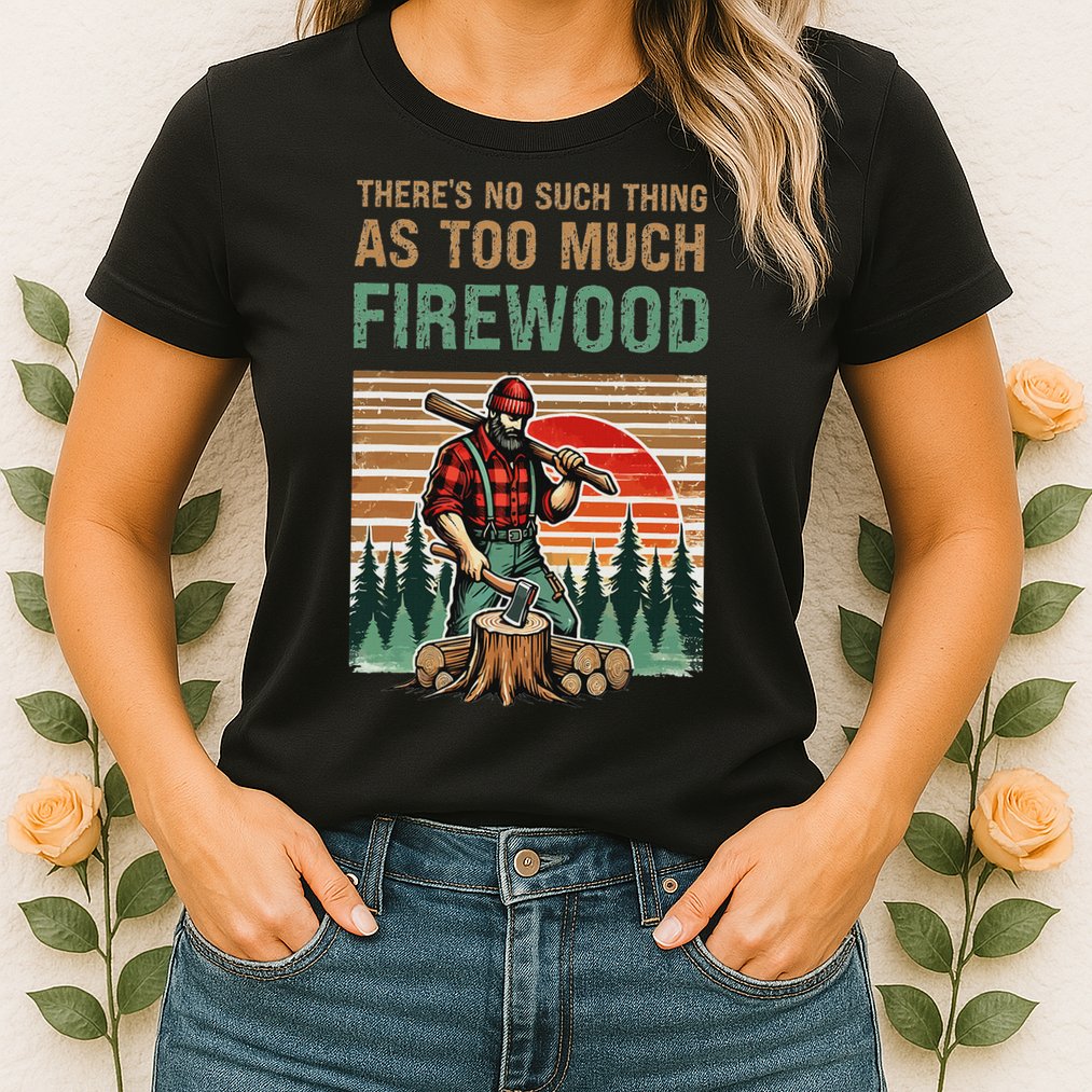 ThereS No Such Thing As Too Much Firewood Woodworking. Womens T-Shirt