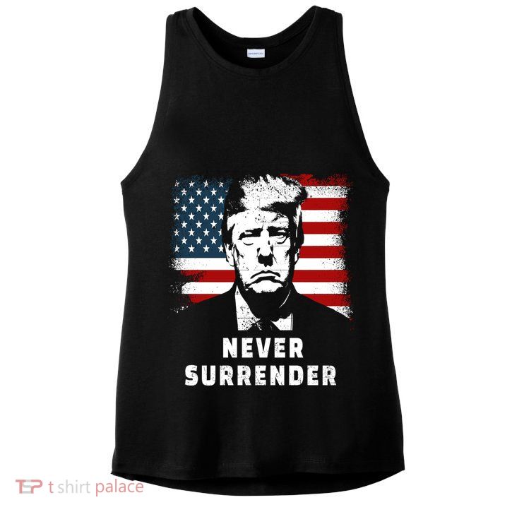 Trump Never Surrender Ladies PosiCharge Tri-Blend Wicking Tank