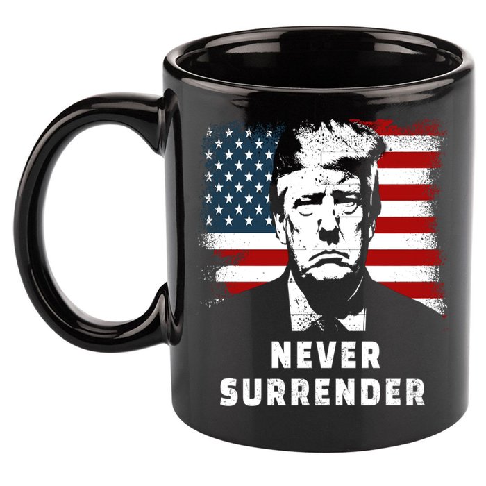 Trump Never Surrender 11oz C Handle Ceramic Mug