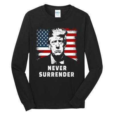 Trump Never Surrender Tall Long Sleeve T-Shirt