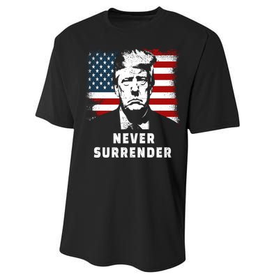 Trump Never Surrender Performance Sprint T-Shirt