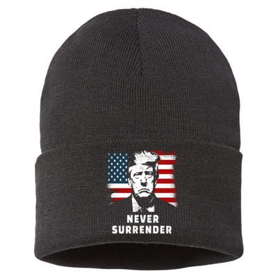 Trump Never Surrender Sustainable Knit Beanie