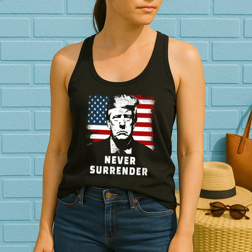 Trump Never Surrender Womens Tank Top