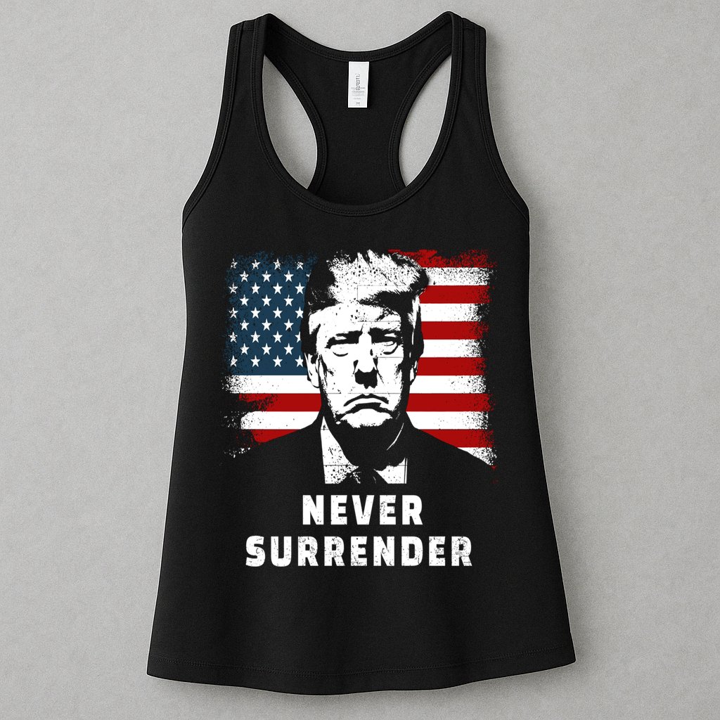 Trump Never Surrender Womens Tank Top