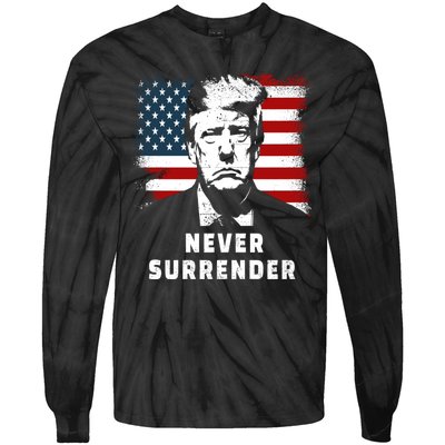 Trump Never Surrender Tie-Dye Long Sleeve Shirt