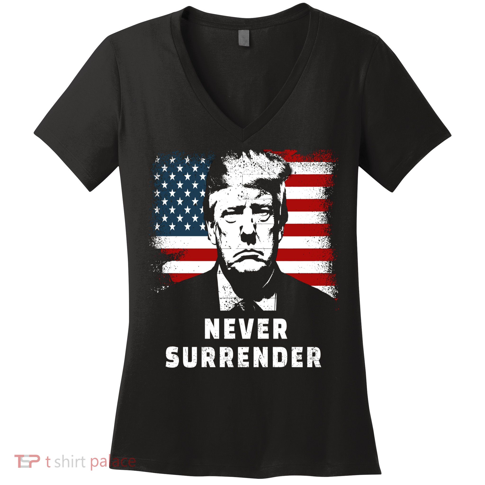 Trump Never Surrender Women's V-Neck T-Shirt