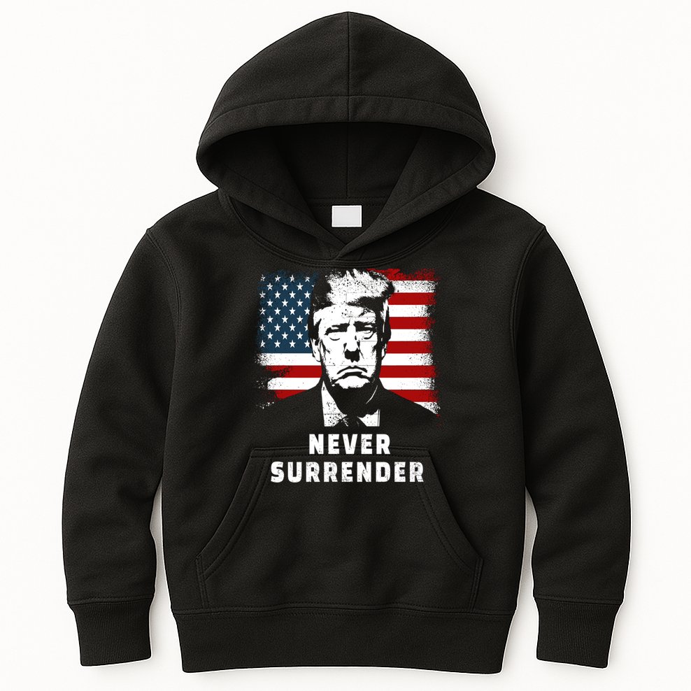 Trump Never Surrender Kids Hoodie