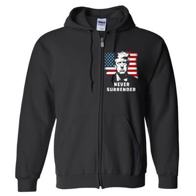 Trump Never Surrender Full Zip Hoodie