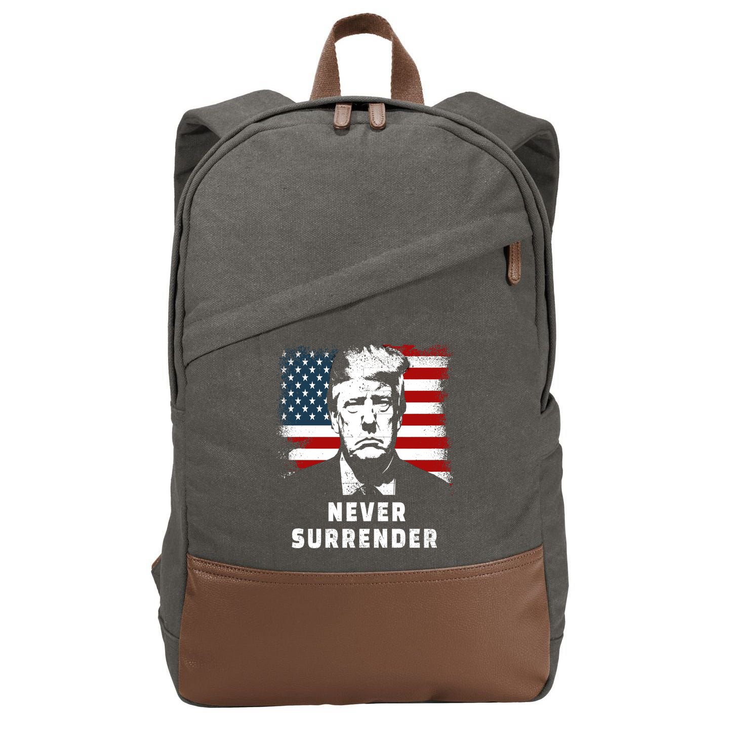 Trump Never Surrender Cotton Canvas Backpack