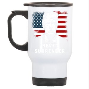 Trump Never Surrender Stainless Steel Travel Mug