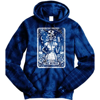 The Nurse Skeleton Tarot Card Funny Nursing Nurse Rn Lpn Np Tie Dye Hoodie