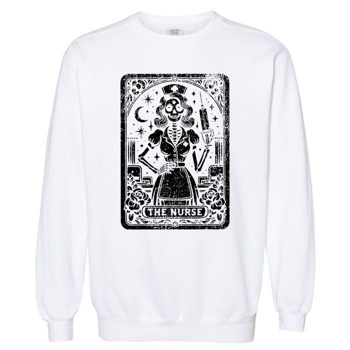 The Nurse Skeleton Tarot Card Funny Nursing Nurse Rn Lpn Np Garment-Dyed Sweatshirt