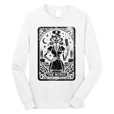 The Nurse Skeleton Tarot Card Funny Nursing Nurse Rn Lpn Np Long Sleeve Shirt