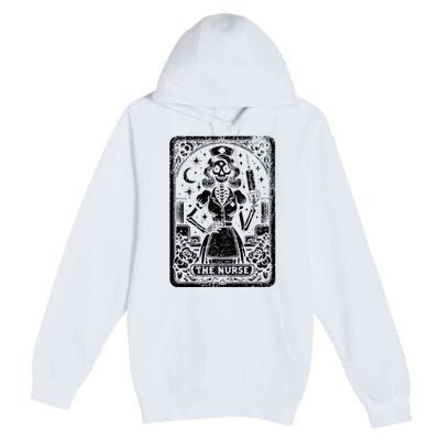 The Nurse Skeleton Tarot Card Funny Nursing Nurse Rn Lpn Np Premium Pullover Hoodie