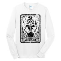 The Nurse Skeleton Tarot Card Funny Nursing Nurse Rn Lpn Np Tall Long Sleeve T-Shirt