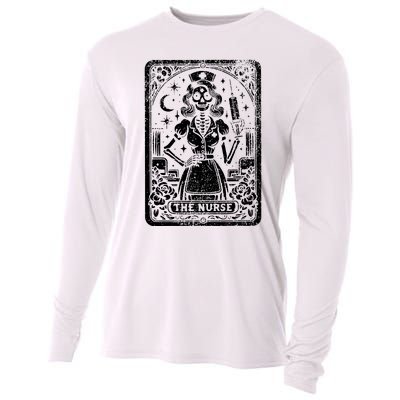 The Nurse Skeleton Tarot Card Funny Nursing Nurse Rn Lpn Np Cooling Performance Long Sleeve Crew