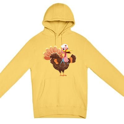 Turkey Nurse Stethoscope Funny Thanksgiving Nurses Rn Icu Er Gift Premium Pullover Hoodie