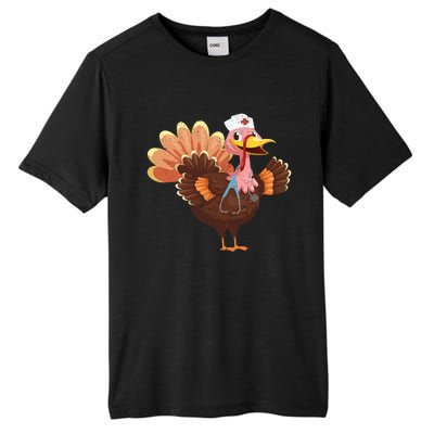 Turkey Nurse Stethoscope Funny Thanksgiving Nurses Rn Icu Er Gift Tall Fusion ChromaSoft Performance T-Shirt