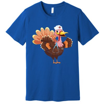 Turkey Nurse Stethoscope Funny Thanksgiving Nurses Rn Icu Er Gift Premium T-Shirt