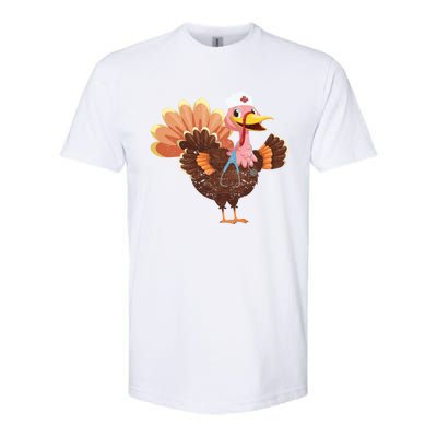 Turkey Nurse Stethoscope Funny Thanksgiving Nurses Rn Icu Er Gift Softstyle CVC T-Shirt