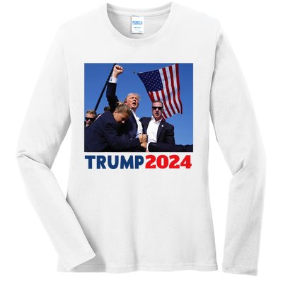 Trump Never Surrender Ladies Long Sleeve Shirt