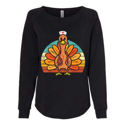 Turkey Nurse Stethoscope Thanksgiving Nurses Rn Icu Er Gift Womens California Wash Sweatshirt