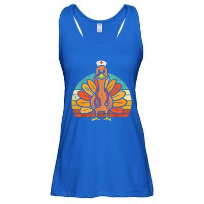 Turkey Nurse Stethoscope Thanksgiving Nurses Rn Icu Er Gift Ladies Essential Flowy Tank