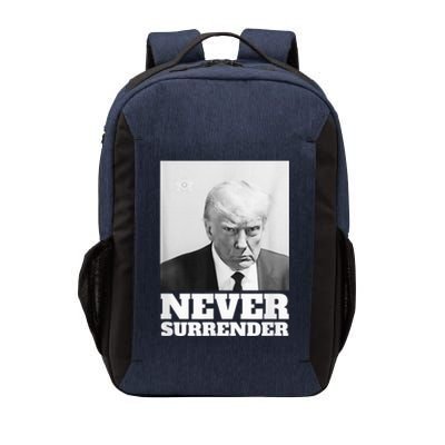 Trump Never Surrender Mug Shot Vector Backpack