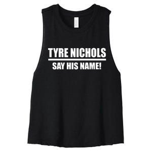 Tyre Nichols Say His Name! Women's Racerback Cropped Tank