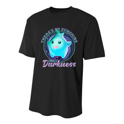 Theres No Sunshine Only Darkness Shiny Youth Performance Sprint T-Shirt