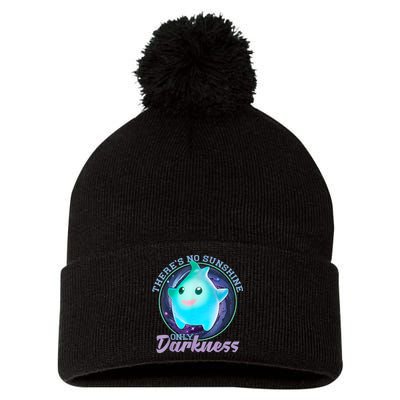 Theres No Sunshine Only Darkness Shiny Pom Pom 12in Knit Beanie