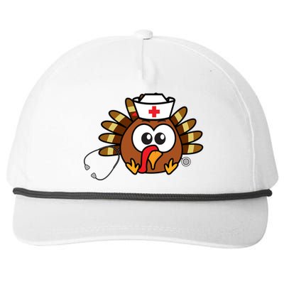 Thanksgiving Nurse Turkey Gift Cool Funny Feast Day Gift Snapback Five-Panel Rope Hat