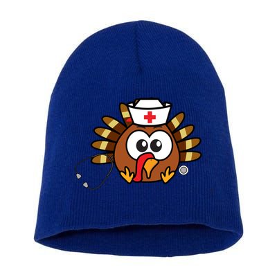 Thanksgiving Nurse Turkey Gift Cool Funny Feast Day Gift Short Acrylic Beanie